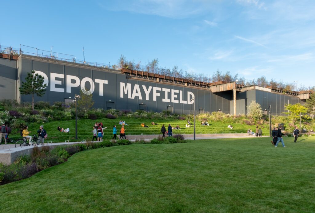 Mayfield Park is one of the new parks in Manchester city centre