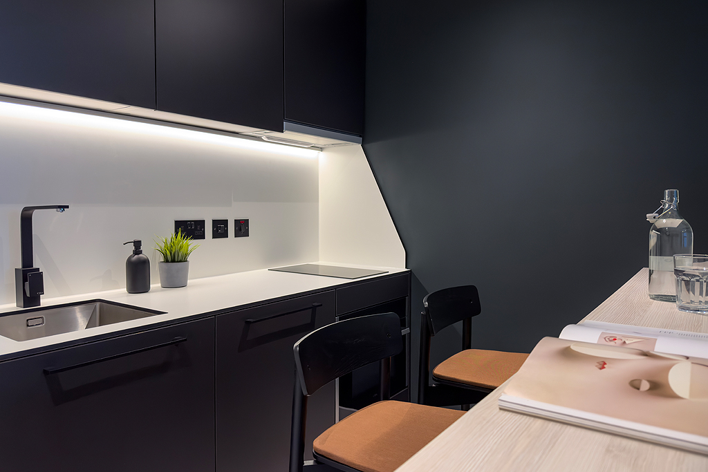 studio apartment kitchen