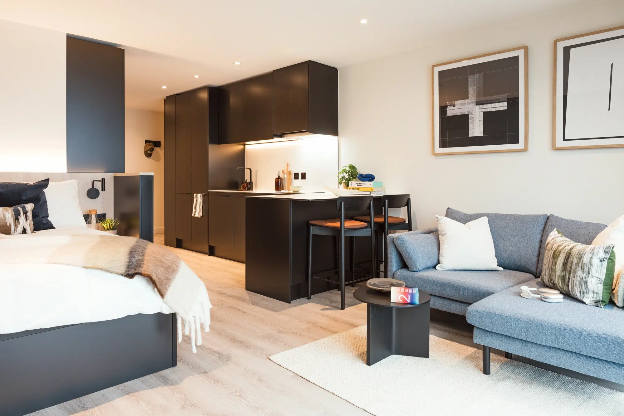 studio apartment living area