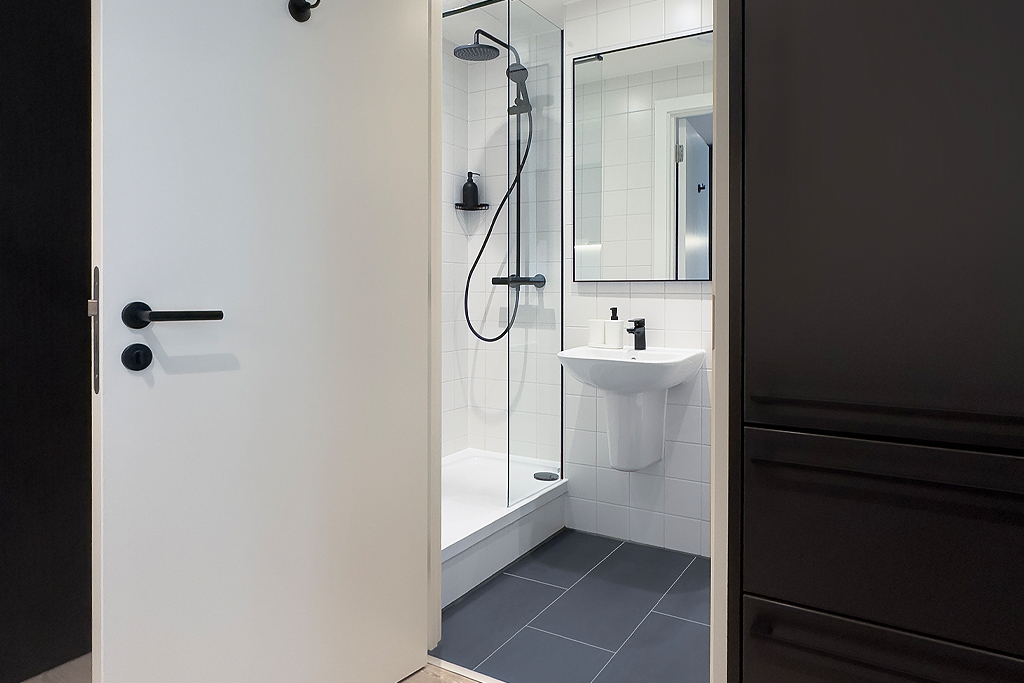 studio apartment bathroom