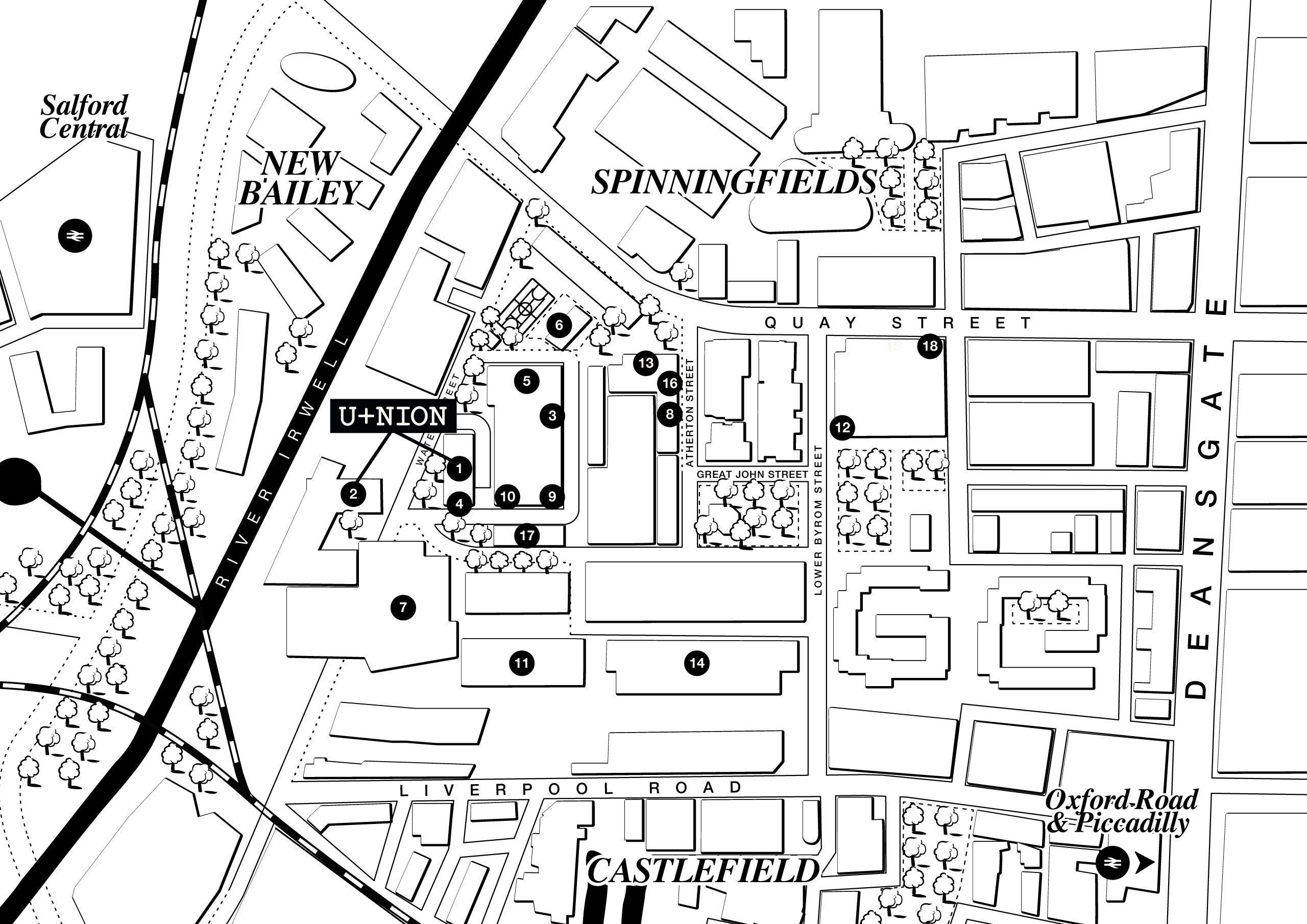 map of union with key points of interest