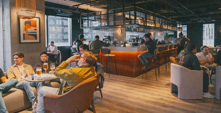 people socialising at union bar